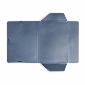 Carpeta liderpapel gomas folio 3 solapas carton pintado azul 410 g/m2