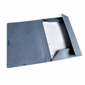 Carpeta liderpapel gomas folio 3 solapas carton pintado azul 410 g/m2