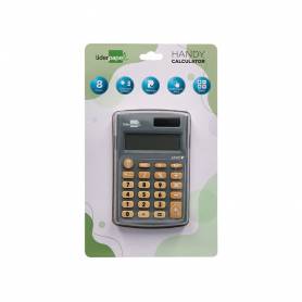 Calculadora liderpapel bolsillo xf07 8 digitos solar y pilas color gris 98x62x8 mm