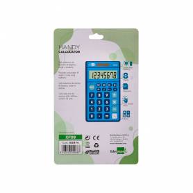 Calculadora liderpapel bolsillo xf09 8 digitos solar y pilas color azul 115x65x8 mm