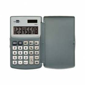 Calculadora liderpapel bolsillo xf15 10 digitos con tapa solar y pilas color gris 123x75x12 mm