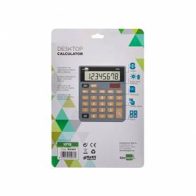 Calculadora liderpapel sobremesa xf18 8 digitos solar y pilas color gris 127x105x24 mm