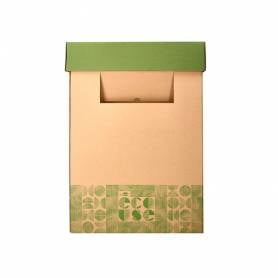 Contenedor papelera reciclaje liderpapel ecouse carton 100% reciclado y reciclable 70 litros 450x350x650 mm