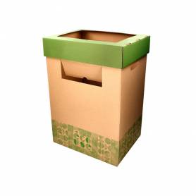 Contenedor papelera reciclaje liderpapel ecouse carton 100% reciclado y reciclable 70 litros 450x350x650 mm