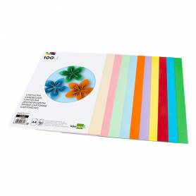 Cartulina liderpapel a4 180g/m2 25 colores surtidos paquete de 100 hojas