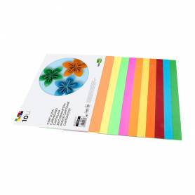 Bloc trabajos manuales liderpapel cartulina 240x315mm 10 hojas 5 colores neon + 5 colores intensos