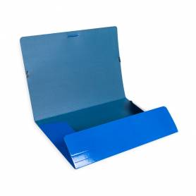 Carpeta liderpapel gomas folio 3 solapas carton plastificado color azul