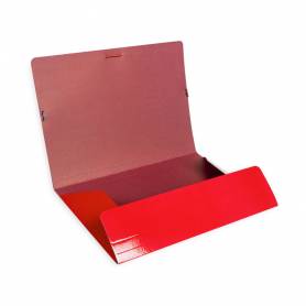 Carpeta liderpapel gomas folio 3 solapas carton plastificado color rojo