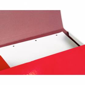 Carpeta liderpapel gomas folio 3 solapas carton plastificado color rojo