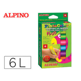 Tempera en barra alpino pintacolor caja de 6 colores fluor surtidos