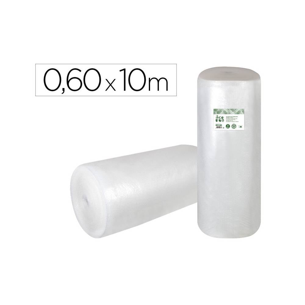 Plastico burbuja liderpapel ecouse 0.60x10m 30% de plastico reciclado