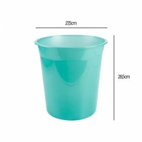 Papelera plastico liderpapel menta translucido 13 litros 275x285 mm