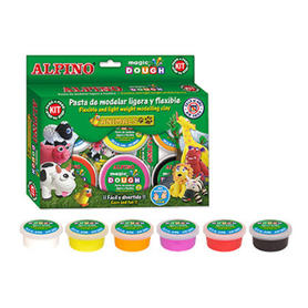 Pasta alpino para modelar magic dough animals caja de 6 colores de 40 gr