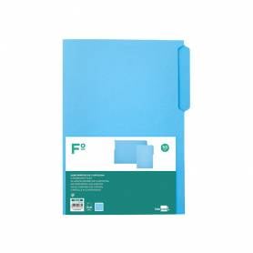 Subcarpeta cartulina liderpapel folio pestaña superior 240g/m2 azul