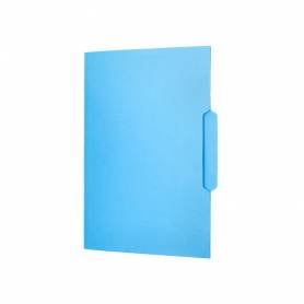 Subcarpeta cartulina liderpapel folio pestaña central 240g/m2 azul