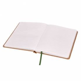 Libreta liderpapel ecouse 100% reciclada a5 96 hojas 70g/m2 horizontal con gomilla y marca paginas