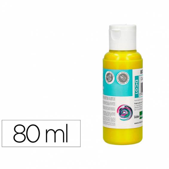 Pintura acrilica liderpapel bote de 80 ml amarillo