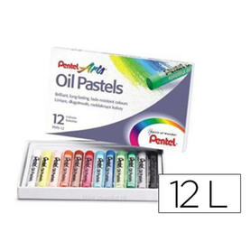 Lapices pentel oil pastel caja de 12 colores surtidos