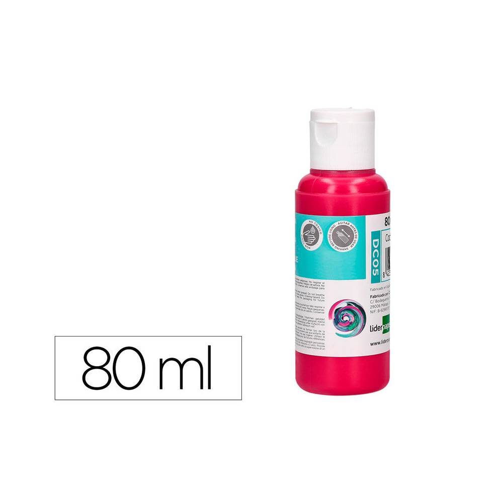 Pintura acrilica liderpapel bote de 80 ml magenta