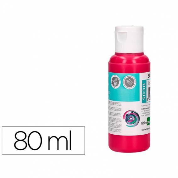 Pintura acrilica liderpapel bote de 80 ml magenta