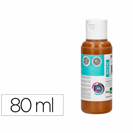 Pintura acrilica liderpapel bote de 80 ml marron