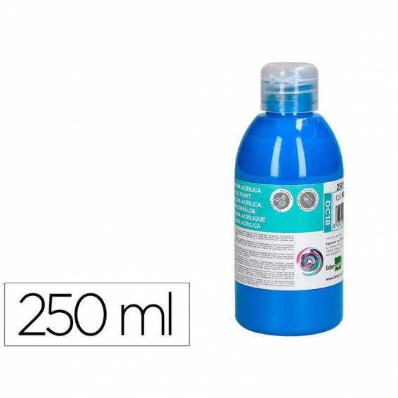 Pintura acrilica liderpapel bote de 250 ml cian