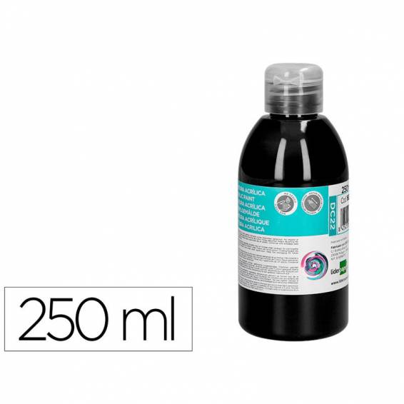 Pintura acrilica liderpapel bote de 250 ml negro