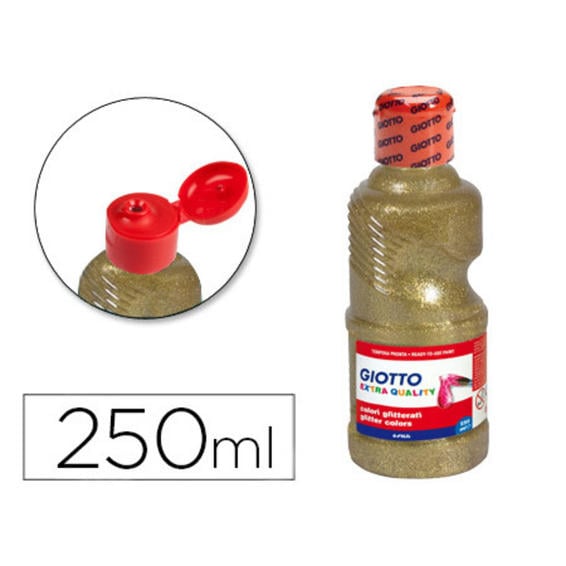 Tempera escolar giotto purpurina glitter 250 ml oro