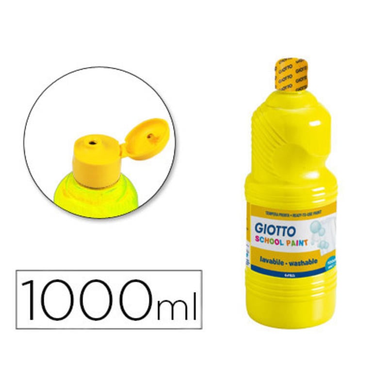 Tempera liquida giotto escolar lavable 1000 ml amarillo