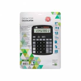 Calculadora liderpapel sobremesa xf39 12 digitos solar y pilas color negro 190x140x32 mm 40% reciclada