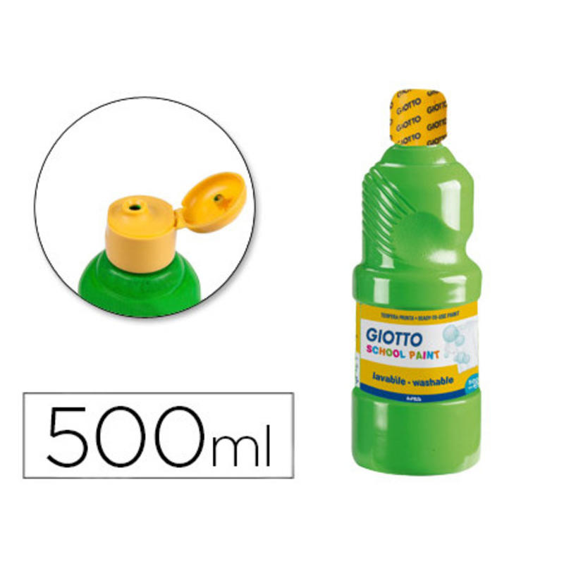 Tempera liquida giotto escolar lavable 500 ml verde cinabrio