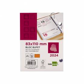 Bloc bufete liderpapel 2024 80x110 mm papel 60 gr texto en catalan