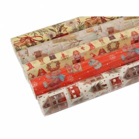 Papel de regalo liderpapel navidad rollo ancho 70 cm longitud 2 mt gramaje 60 gr diseños surtidos