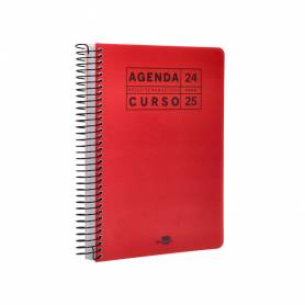 Agenda escolar liderpapel año 24 - 25 curso basic rojo día página a5