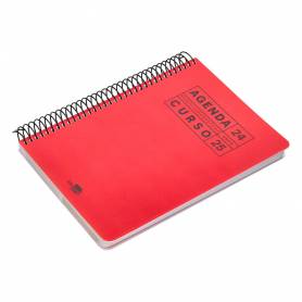 Agenda escolar liderpapel año 24 - 25 curso basic rojo día página a5