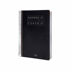 Agenda escolar liderpapel año 24 - 25 curso basic negro día página a5