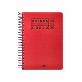 Agenda escolar liderpapel año 24 - 25 curso basic rojo semana vista a5