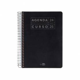 Agenda escolar liderpapel año 24 - 25 curso basic negro semana vista a5