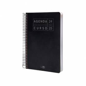 Agenda escolar liderpapel año 24 - 25 curso basic negro semana vista a5