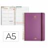 Agenda escolar 2024-2025 liderpapel classic lines morado día página a5 - LP490