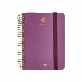 Agenda escolar liderpapel año 24 - 25 curso classic lines morado día página a6