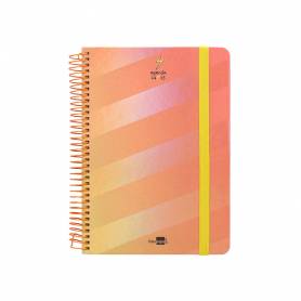 Agenda escolar liderpapel año 24 - 25 escolar fantasia lines orange día página a5