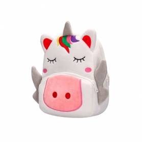 Cartera preescolar liderpapel mochila infantil peluche unicornio 260x100x240 mm