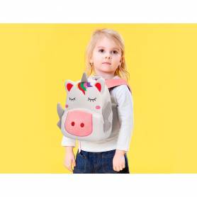 Cartera preescolar liderpapel mochila infantil peluche unicornio 260x100x240 mm