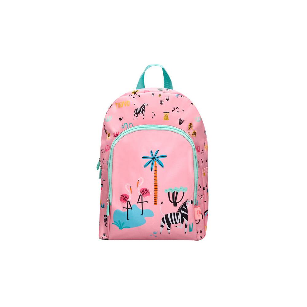 Cartera escolar liderpapel moc hila infantil safari diseño cebra rosa 330x100x250 mm