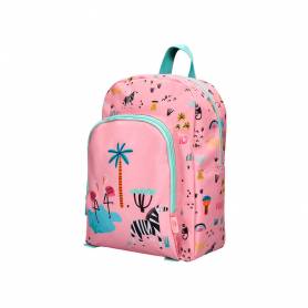 Cartera escolar liderpapel moc hila infantil safari diseño cebra rosa 330x100x250 mm