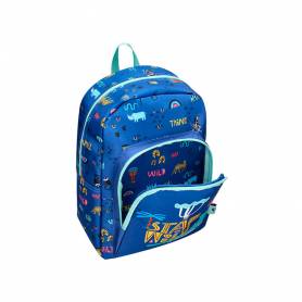 Cartera escolar liderpapel moc hila infantil safari diseño cocodrilo azul marino 330x100x250 mm