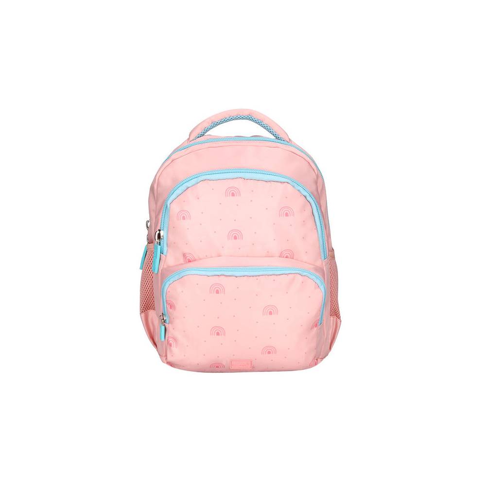 Cartera escolar liderpapel moc hila multibolsillo infantil rainbows rosa 350x110x270 mm