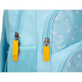 Cartera escolar liderpapel moc hila multibolsillo infantil flowers azul 350x110x270 mm