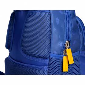 Cartera escolar liderpapel moc hila multibolsillo infantil dino azul 350x110x270 mm